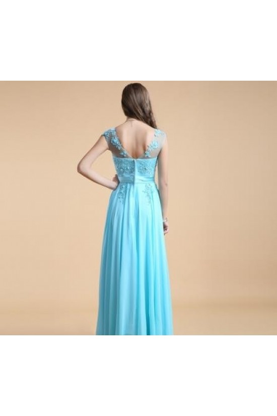 A-Line Long Blue Chiffon Prom Evening Formal Party Dresses ED010542 A-Line Long Blue Chiffon Prom Evening Formal Party Dresses ED010542