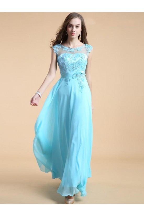 A-Line Long Blue Chiffon Prom Evening Formal Party Dresses ED010542 A-Line Long Blue Chiffon Prom Evening Formal Party Dresses ED010542