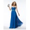 A-Line Sweetheart Beaded Long Blue Chiffon Prom Evening Formal Party Dresses ED010545