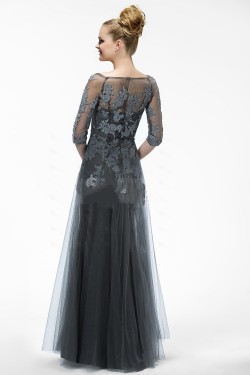 Elegant Long Tulle and Applique Prom Evening Formal Party Dresses/Mother Of The Bride Dresses ED010552