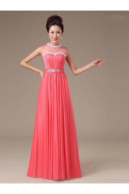 A-Line High Neck Beaded Long Chiffon Prom Evening Formal Party Dresses ED010559 A-Line High Neck Beaded Long Chiffon Prom Evening Formal Party Dresses ED010559