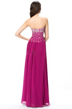 A-Line Sweetheart Beaded Long Chiffon Prom Evening Formal Party Dresses ED010561