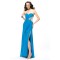 Sheath/Column Sweetheart Long Blue Beaded Prom Evening Formal Party Dresses ED010564