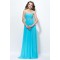 Sheath/Column Sweetheart Long Blue Chiffon Prom Evening Formal Party Dresses ED010567