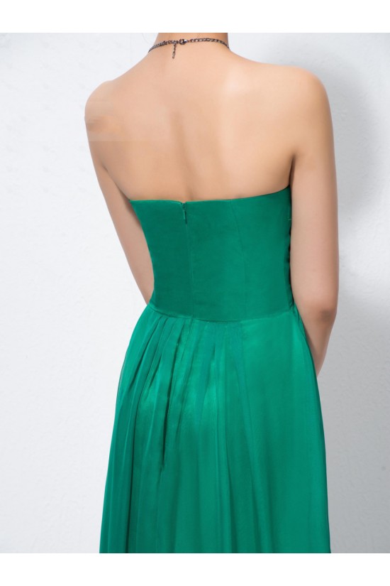 Sheath/Column Strapless Long Green Chiffon Prom Evening Formal Party Dresses ED010568 Sheath/Column Strapless Long Green Chiffon Prom Evening Formal Party Dresses ED010568