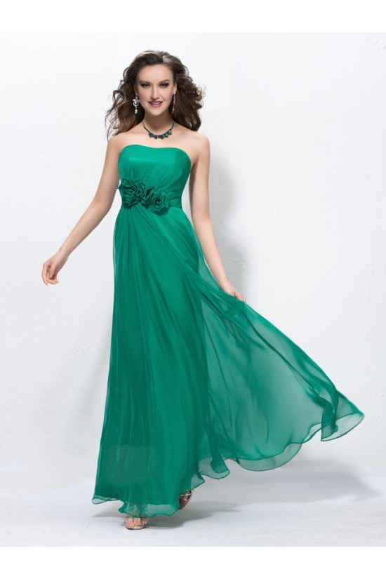 Sheath/Column Strapless Long Green Chiffon Prom Evening Formal Party Dresses ED010568 Sheath/Column Strapless Long Green Chiffon Prom Evening Formal Party Dresses ED010568
