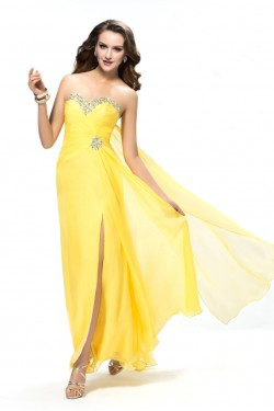 Sweetheart Beaded Split-Front Long Chiffon Prom Evening Formal Party Dresses ED010570