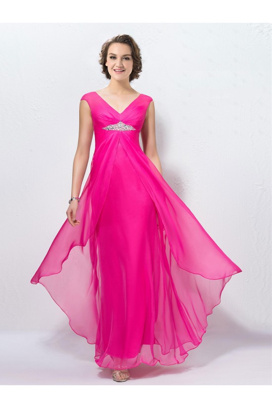 Sheath V-Neck Long Pink Beaded Chiffon Prom Evening Formal Party Dresses ED010574 Sheath V-Neck Long Pink Beaded Chiffon Prom Evening Formal Party Dresses ED010574