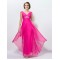 Sheath V-Neck Long Pink Beaded Chiffon Prom Evening Formal Party Dresses ED010574