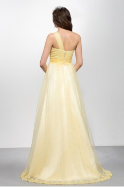 A-Line One-Shoulder Long Prom Evening Formal Party Dresses ED010579