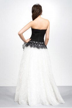 A-Line Sweetheart Black White Prom Evening Formal Party Dresses ED010582