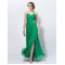 Halter Long Green Chiffon Beaded Prom Evening Formal Party Dresses ED010587