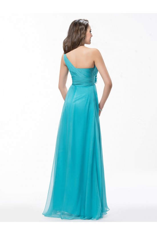 One-Shoulder Long Blue Chiffon Prom Evening Formal Party Dresses ED010588 One-Shoulder Long Blue Chiffon Prom Evening Formal Party Dresses ED010588