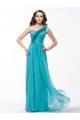 One-Shoulder Long Blue Chiffon Prom Evening Formal Party Dresses ED010588