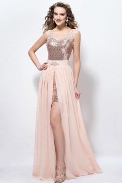Modest Beaded Sequins Prom Evening Formal Party Dresses ED010589