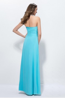 A-Line Sweetheart Long Blue Chiffon Prom Evening Formal Party Dresses ED010591