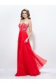 A-Line Sweetheart Beaded Long Red Chiffon Prom Evening Formal Party Dresses ED010593