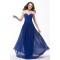 A-Line Sweetheart Beaded Long Blue Chiffon Prom Evening Formal Party Dresses ED010596