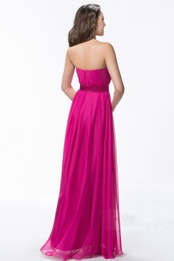 Sheath/Column Strapless Long Chiffon Prom Evening Formal Party Dresses ED010598