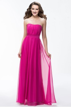 Sheath/Column Strapless Long Chiffon Prom Evening Formal Party Dresses ED010598