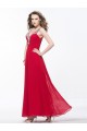 A-Line V-Neck Beaded Long Chiffon Prom Evening Formal Party Dresses ED010602
