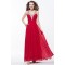 A-Line V-Neck Beaded Long Chiffon Prom Evening Formal Party Dresses ED010602