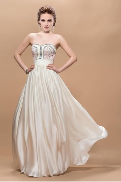 A-Line Sweetheart Beaded Long Prom Evening Formal Party Dresses ED010605