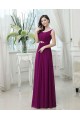 A-Line Bateau Beaded Purple Long Chiffon Prom Evening Formal Party Dresses ED010619