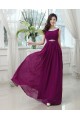 A-Line Bateau Beaded Purple Long Chiffon Prom Evening Formal Party Dresses ED010619