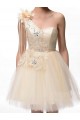 A-Line One-Shoulder Beaded Short Prom Evening Formal Party Dresses ED010620