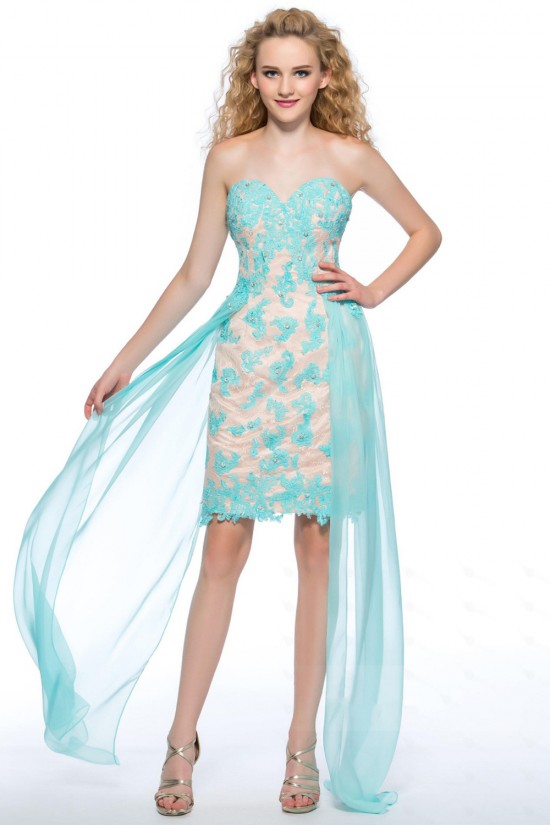 High Low Sweetheart Beaded Lace Applique Blue Prom Evening Cocktail Homecoming Party Dresses ED010629 High Low Sweetheart Beaded Lace Applique Blue Prom Evening Cocktail Homecoming Party Dresses ED010629