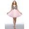 A-Line V-Neck Short Pink Applique Beaded Prom Evening Cocktail Homecoming Party Dresses ED010642