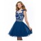 A-Line Short Blue Beaded Prom Evening Cocktail Homecoming Party Dresses ED010643