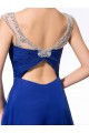 A-Line Bateau Beaded Long Blue Chiffon Prom Evening Formal Party Dresses ED010644