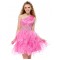 One-Shoulder Beaded Short Pink Prom Evening Formal Party Dresses ED010645