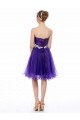 A-Line Strapless Short Purple Sequin Prom Evening Formal Party Dresses ED010652