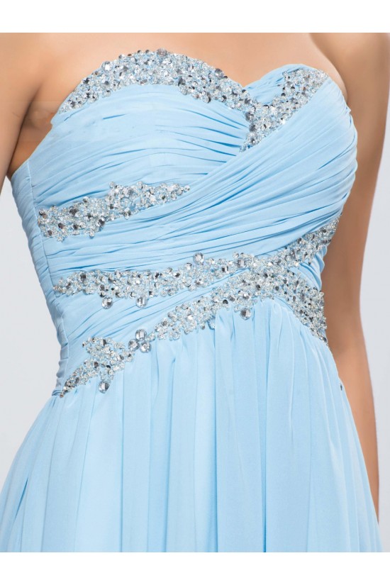A-Line Sweetheart Beaded Long Chiffon Prom Evening Formal Party Dresses ED010653