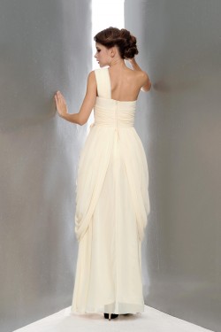 Column One-Shoulder Beaded Long Chiffon Prom Evening Formal Party Dresses ED010655