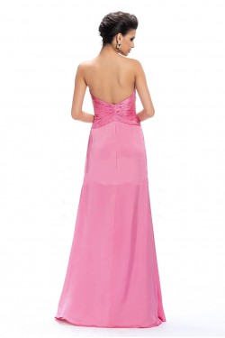A-Line Sweetheart Beaded Long Pink Prom Evening Formal Party Dresses ED010659