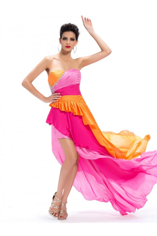 High Low Sweetheart Beaded Long Prom Evening Formal Party Dresses ED010664