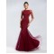 Trumpet/Mermaid Half Sleeve Bateau Lace Long Prom Evening Formal Party Dresses ED010669
