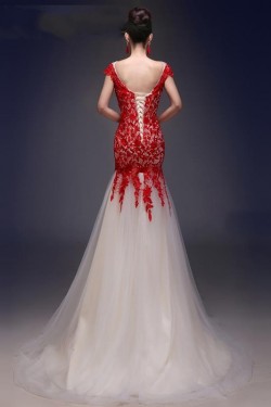 Trumpet/Mermaid Off the Shoulder Applique Long Prom Evening Formal Party Dresses ED010675