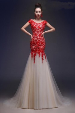 Trumpet/Mermaid Off the Shoulder Applique Long Prom Evening Formal Party Dresses ED010675