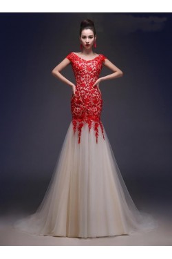 Trumpet/Mermaid Off the Shoulder Applique Long Prom Evening Formal Party Dresses ED010675