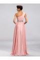A-Line One-Shoulder Beaded Long Pink Split-Front Prom Evening Formal Party Dresses ED010676