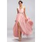 A-Line One-Shoulder Beaded Long Pink Split-Front Prom Evening Formal Party Dresses ED010676