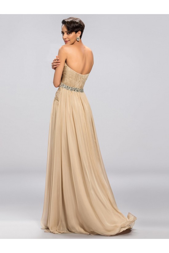 A-Line Sweetheart Beaded Long Chiffon Prom Evening Formal Party Dresses ED010678
