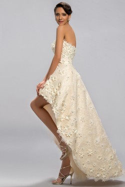 High Low Strapless Beaded Prom Evening Formal Party Dresses ED010679