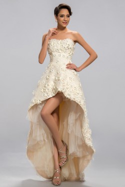 High Low Strapless Beaded Prom Evening Formal Party Dresses ED010679