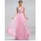 A-Line Beaded Long Pink Chiffon Prom Evening Formal Party Dresses ED010682
